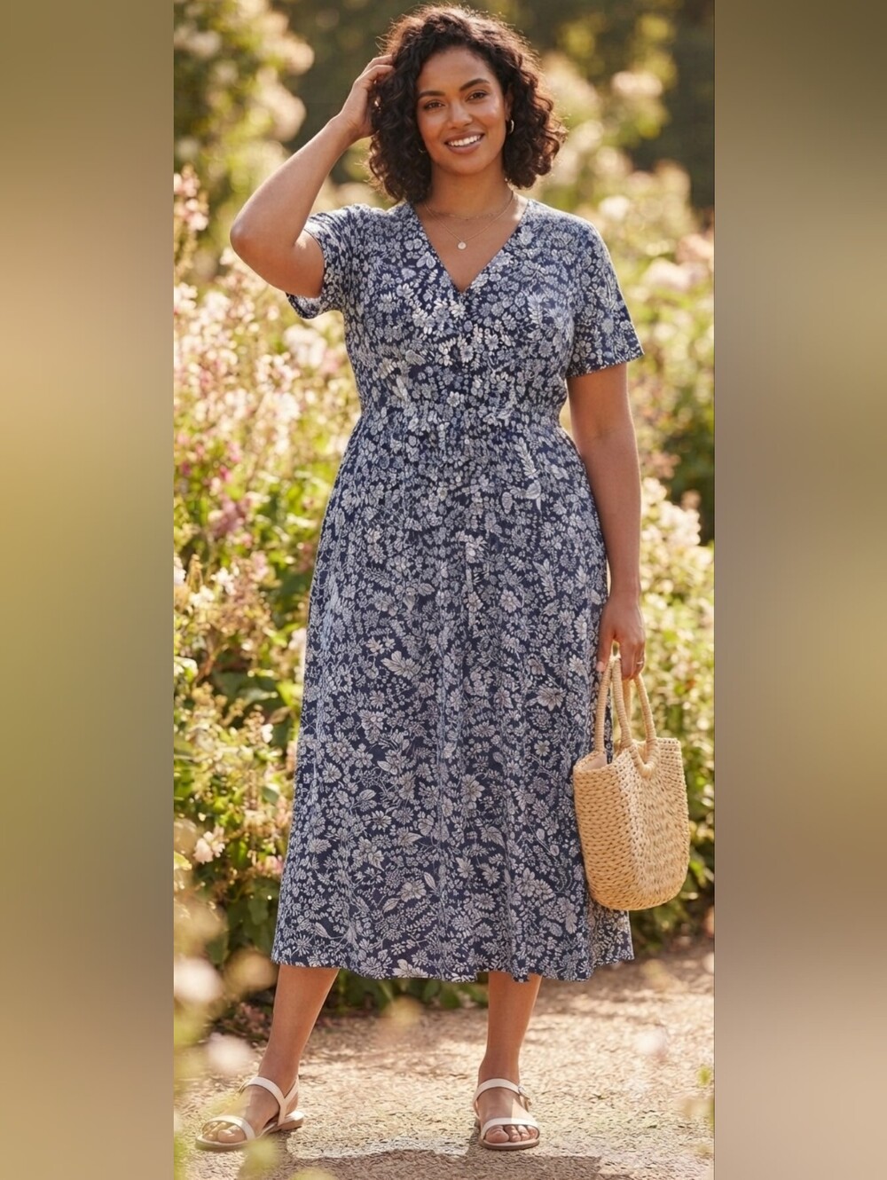 Maggie London Floral V-Neck Dress 22W